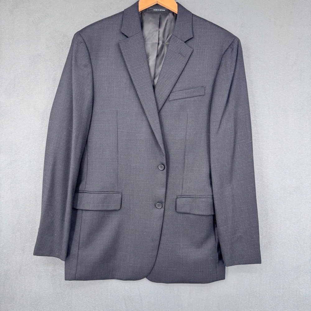 Awearness Kenneth Cole Blazer Mens 42L Grey Slim Fit Wool Blend Mod Professional
